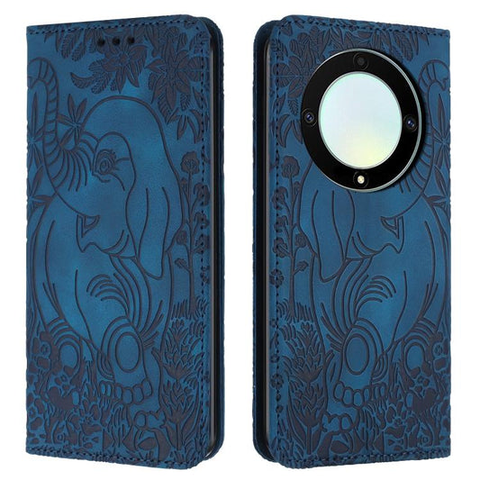 Retro Elephant Embossed Leather Phone Case, Compatible with Honor Magic6 Lite