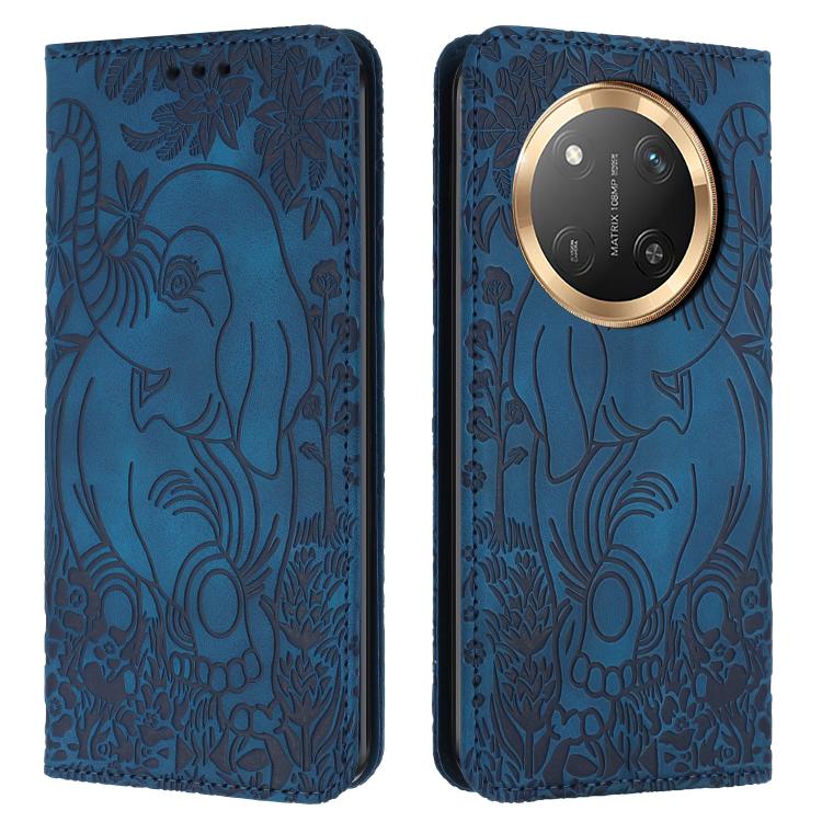 Retro Elephant Embossed Leather Phone Case, Compatible with Honor Magic7 Lite