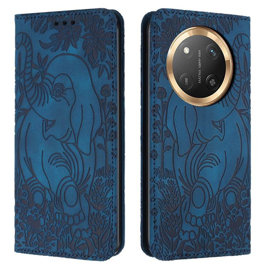 Retro Elephant Embossed Leather Phone Case, Compatible with Honor Magic7 Lite