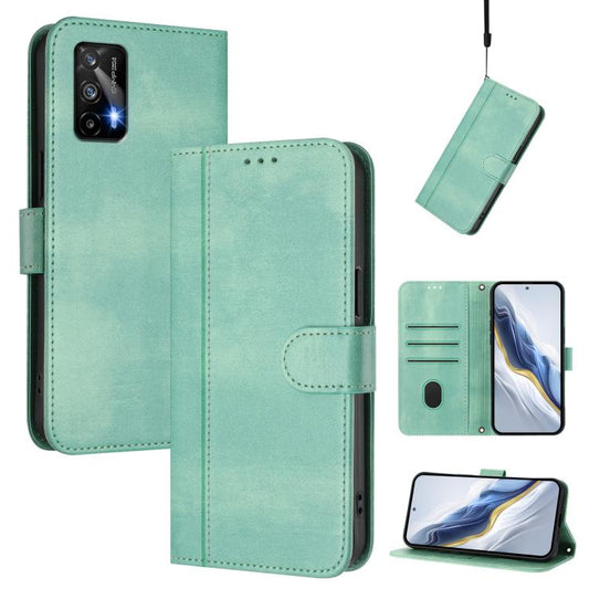 Line Splicing Buckle Retro Leather Phone Case