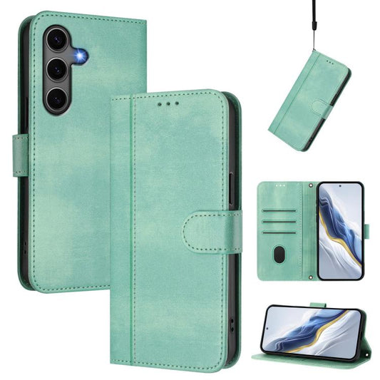 Line Splicing Buckle Retro Leather Phone Case
