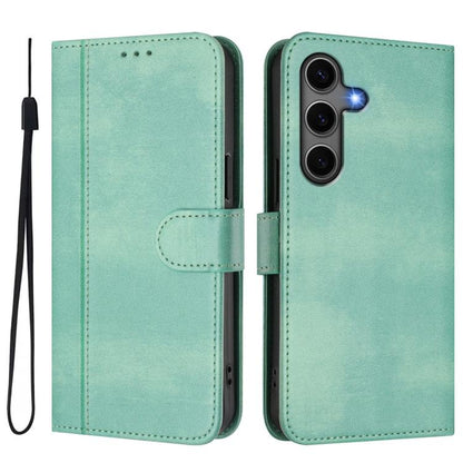 Line Splicing Buckle Retro Leather Phone Case