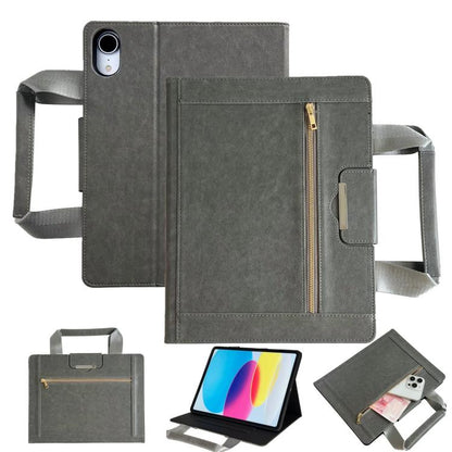 Zipper Handle Retro Smart Leather Tablet Case, Compatible with iPad mini 2024 / 6