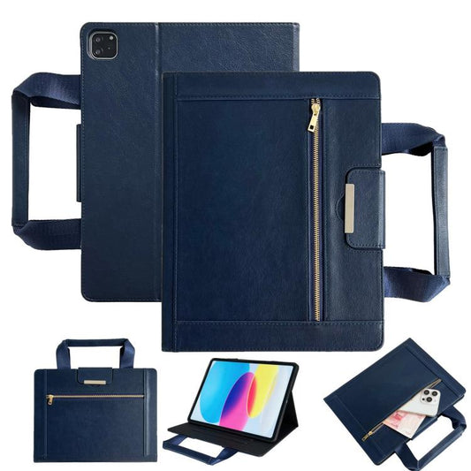 Zipper Handle Retro Smart Leather Tablet Case, Compatible with iPad Pro 13 2024