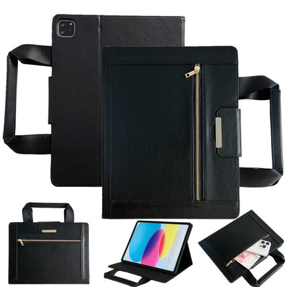 Zipper Handle Retro Smart Leather Tablet Case, Compatible with iPad Pro 11 2024