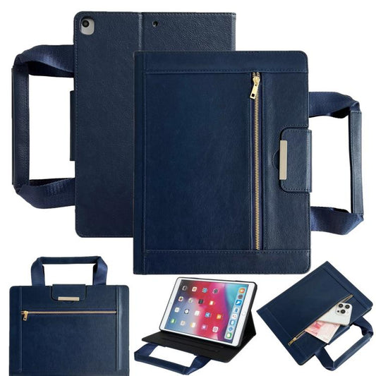 Zipper Handle Retro Smart Leather Tablet Case, Compatible with iPad 10.2 2021 / 2020 / 2019