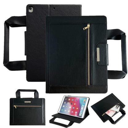 Zipper Handle Retro Smart Leather Tablet Case, Compatible with iPad 10.2 2021 / 2020 / 2019
