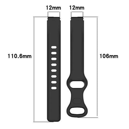 Butterfly Buckle Silicone Watch Band, 12mm