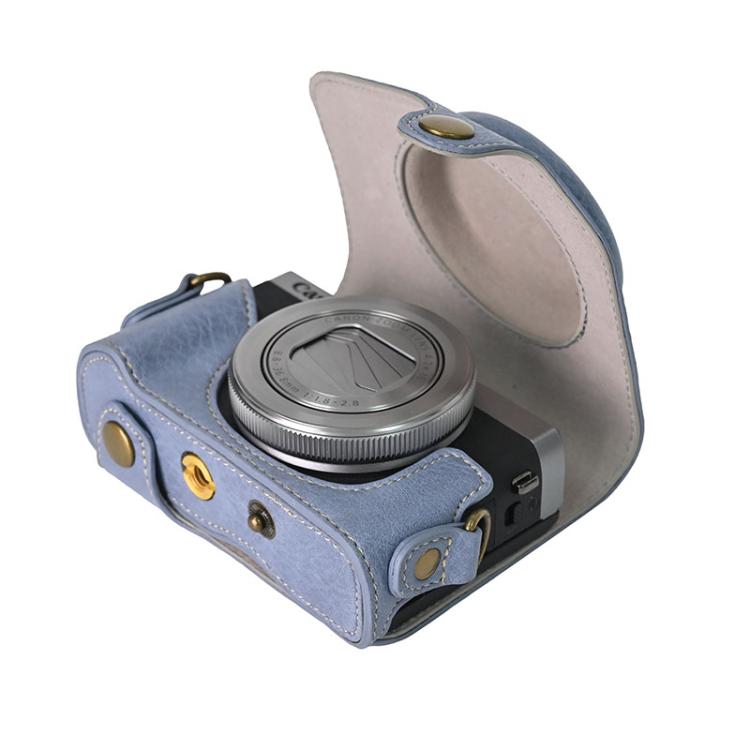 Retro Litchi Texture Leather Full Body Camera Case Bag with Strap, Compatible with Canon G7 X Mark III / G7X3