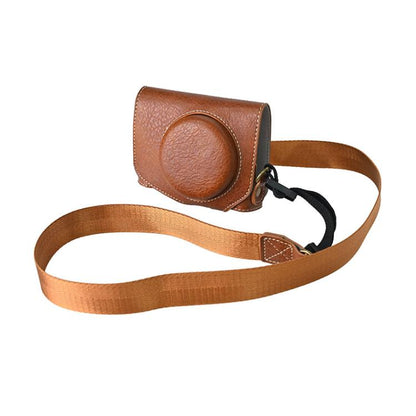 Retro Litchi Texture Leather Full Body Camera Case Bag with Strap, Compatible with Canon G7 X Mark III / G7X3