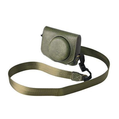 Retro Litchi Texture Leather Full Body Camera Case Bag with Strap, Compatible with Canon G7 X Mark III / G7X3