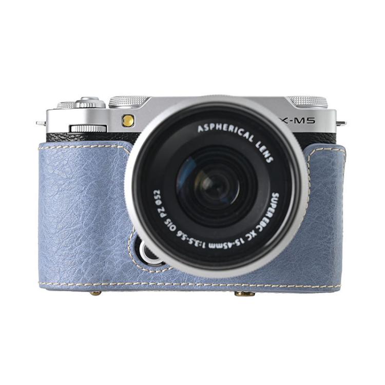 Retro Litchi Texture Leather Full Body Camera Case Bag with Strap, Compatible with FUJIFILM X-M5