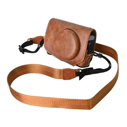 Retro Pull Up Leather Full Body Camera Case Bag with Strap, Compatible with Canon G7 X Mark III / G7X3