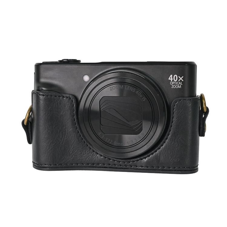 Retro Pull Up Leather Full Body Camera Case Bag with Strap, Compatible with Canon PowerShot SX740 HS