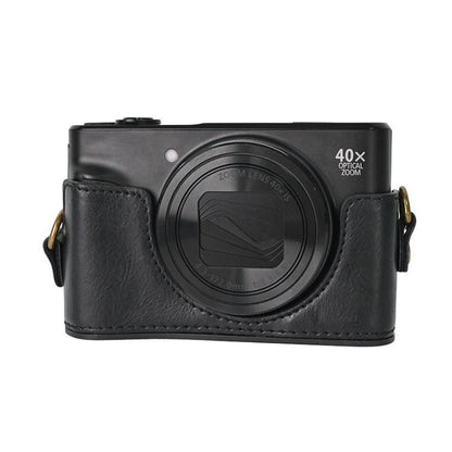 Retro Pull Up Leather Full Body Camera Case Bag with Strap, Compatible with Canon PowerShot SX740 HS