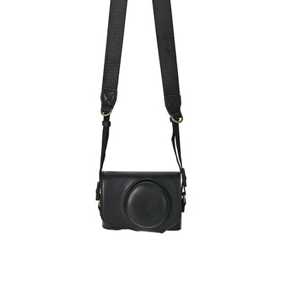 Retro Pull Up Leather Full Body Camera Case Bag with Strap, Compatible with Canon PowerShot SX740 HS