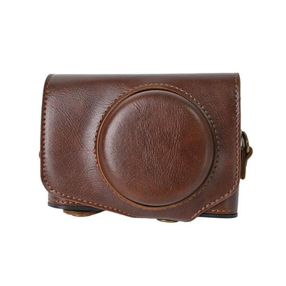 Retro Pull Up Leather Full Body Camera Case Bag with Strap, Compatible with Canon PowerShot SX740 HS