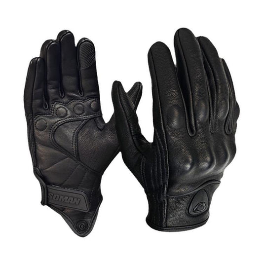 SOMAN MG-24 Motorcycle Sheepskin Gloves Touch Screen Off-road Riding Retro Gloves, XL