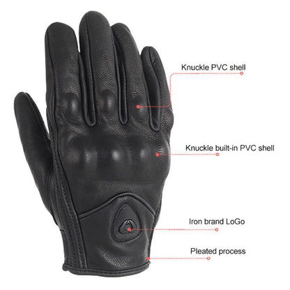SOMAN MG-24 Motorcycle Sheepskin Gloves Touch Screen Off-road Riding Retro Gloves, XL