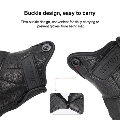 SOMAN MG-24 Motorcycle Sheepskin Gloves Touch Screen Off-road Riding Retro Gloves, L