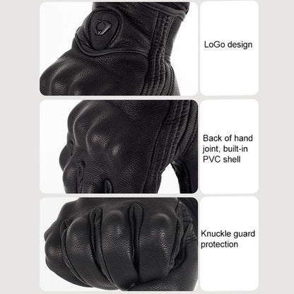 SOMAN MG-24 Motorcycle Sheepskin Gloves Touch Screen Off-road Riding Retro Gloves, L