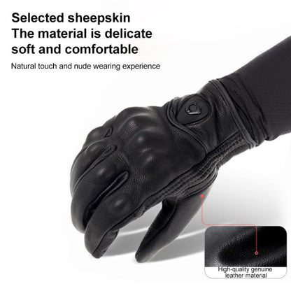 SOMAN MG-24 Motorcycle Sheepskin Gloves Touch Screen Off-road Riding Retro Gloves, L
