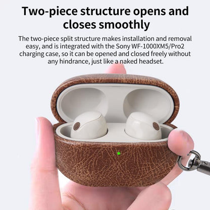 Retro Crazy Horse Earphone Case, Compatible with Sony WF-1000XM5