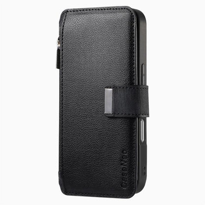 CaseNeo MagSafe RFID Anti-theft Zipper Wallet Retro Leather Phone Case, Compatible with iPhone 16 Pro Max