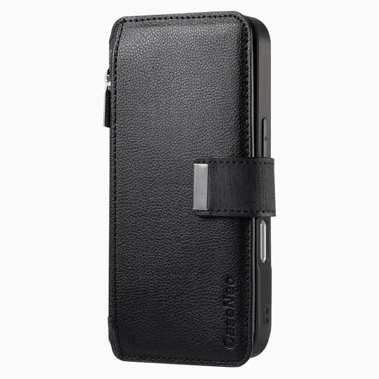 CaseNeo MagSafe RFID Anti-theft Zipper Wallet Retro Leather Phone Case