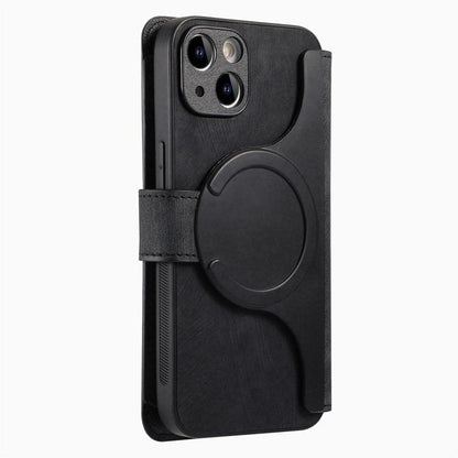 CaseNeo MagSafe RFID Anti-theft Zipper Wallet Retro Leather Phone Case, Compatible with iPhone 14