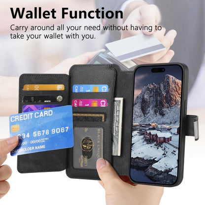 CaseNeo MagSafe RFID Anti-theft Zipper Wallet Retro Leather Phone Case, For iPhone 17 Pro