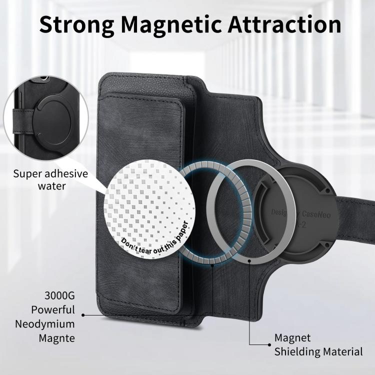 CaseNeo MagSafe RFID Anti-theft Zipper Wallet Retro Leather Phone Case, For iPhone Air