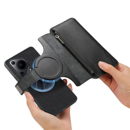 CaseNeo MagSafe RFID Anti-theft Zipper Wallet Retro Leather Phone Case, Compatible with Huawei Pura 70 Ultra
