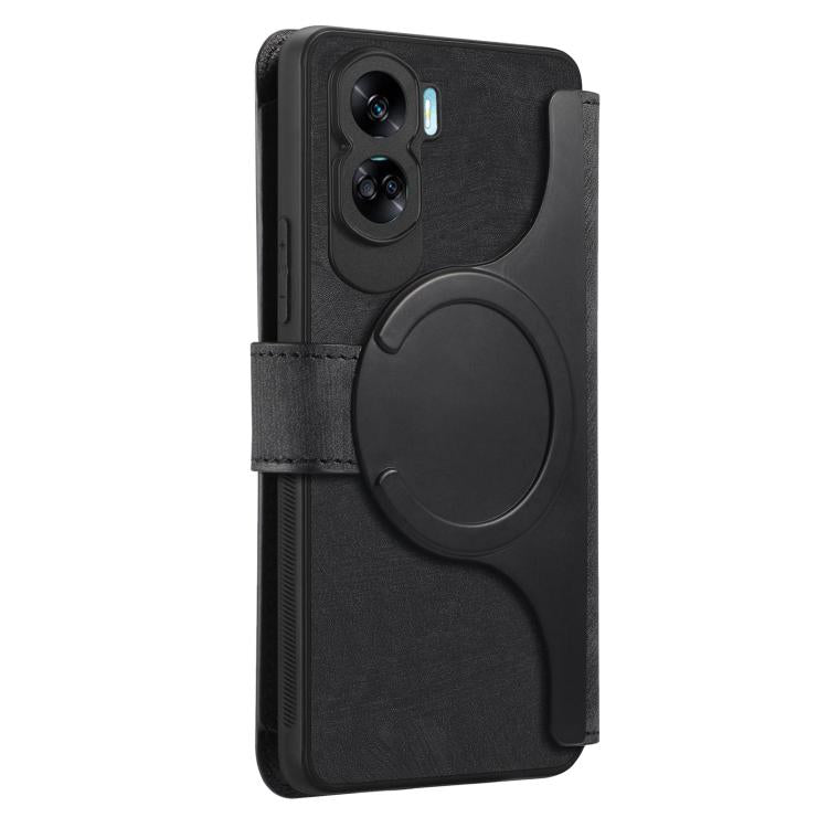 CaseNeo MagSafe RFID Anti-theft Zipper Wallet Retro Leather Phone Case, For Honor 90 Lite