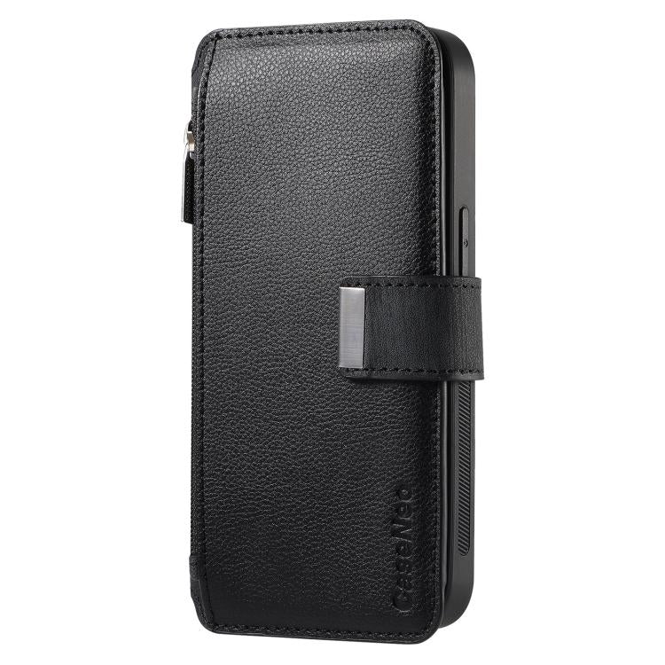 CaseNeo MagSafe RFID Anti-theft Zipper Wallet Retro Leather Phone Case, For Honor X7b