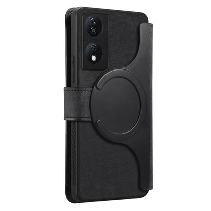 CaseNeo MagSafe RFID Anti-theft Zipper Wallet Retro Leather Phone Case, For Honor X7b