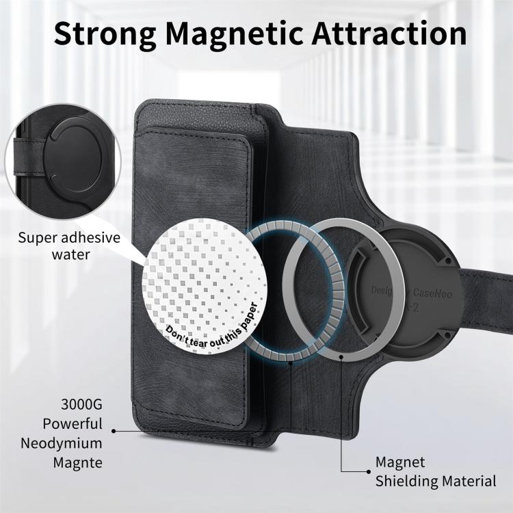 CaseNeo MagSafe RFID Anti-theft Zipper Wallet Retro Leather Phone Case, For Honor X7b