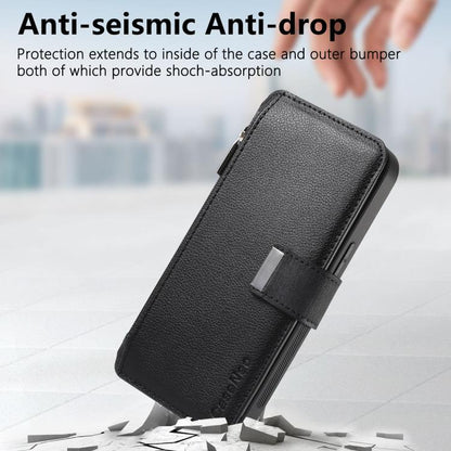 CaseNeo MagSafe RFID Anti-theft Zipper Wallet Retro Leather Phone Case, For Honor X8 5G