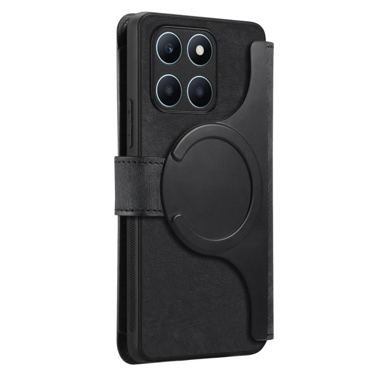 CaseNeo MagSafe RFID Anti-theft Zipper Wallet Retro Leather Phone Case, For Honor X6a