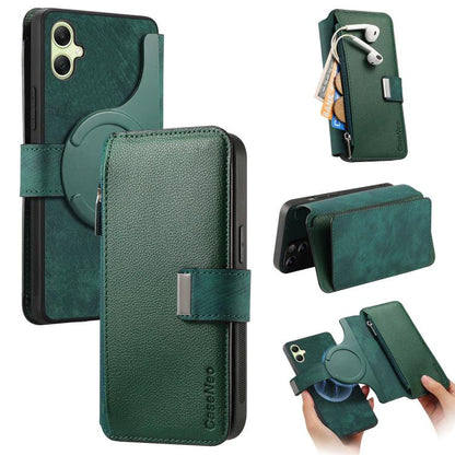 CaseNeo MagSafe RFID Anti-theft Zipper Wallet Retro Leather Phone Case, For Samsung Galaxy A06