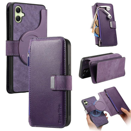 CaseNeo MagSafe RFID Anti-theft Zipper Wallet Retro Leather Phone Case, For Samsung Galaxy A06