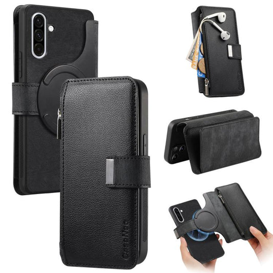 CaseNeo MagSafe RFID Anti-theft Zipper Wallet Retro Leather Phone Case, For Samsung Galaxy A36 5G
