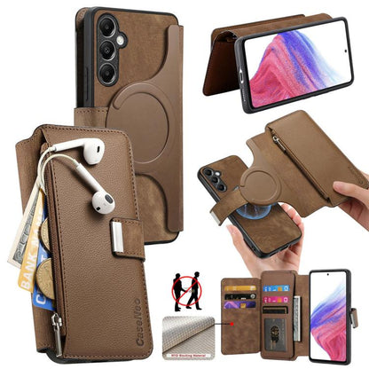 CaseNeo MagSafe RFID Anti-theft Zipper Wallet Retro Leather Phone Case, For Samsung Galaxy A14 5G