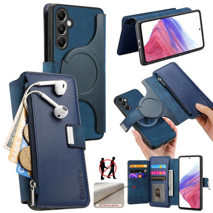 CaseNeo MagSafe RFID Anti-theft Zipper Wallet Retro Leather Phone Case, For Samsung Galaxy A14 5G
