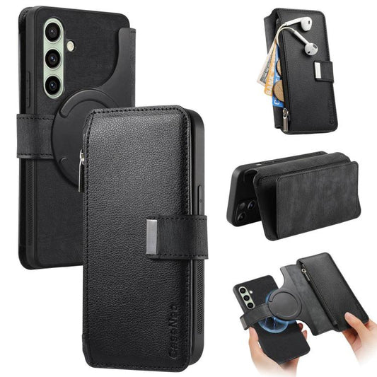 CaseNeo MagSafe RFID Anti-theft Zipper Wallet Retro Leather Phone Case, For Samsung Galaxy A17 4G / 5G