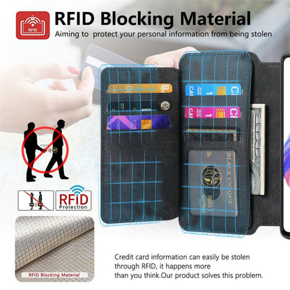 CaseNeo MagSafe RFID Anti-theft Zipper Wallet Retro Leather Phone Case, Compatible with Samsung Galaxy S23 5G
