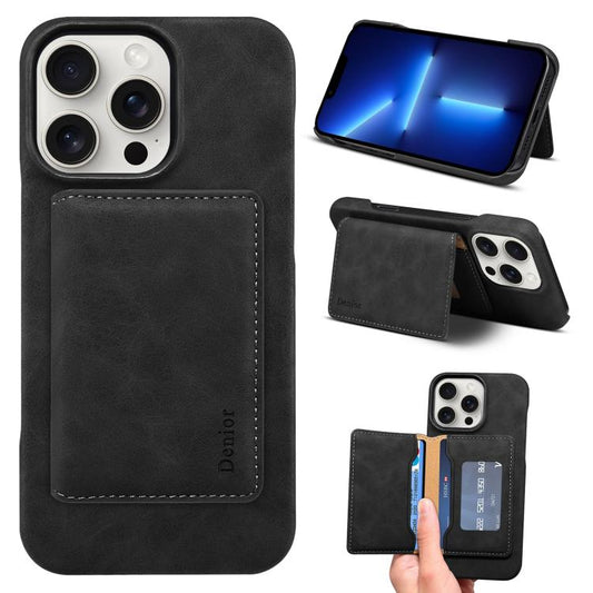 Denior D27 Retro Texture RFID MagSafe Photo Frame Card-slot Phone Case, Compatible with iPhone 13 Pro