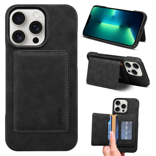 Denior D27 Retro Texture RFID MagSafe Photo Frame Card-slot Phone Case, Compatible with iPhone 13 Pro Max