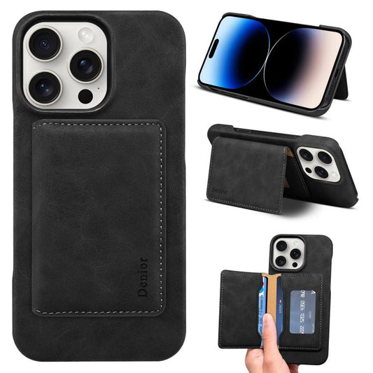 Denior D27 Retro Texture RFID MagSafe Photo Frame Card-slot Phone Case, Compatible with iPhone 14 Pro Max