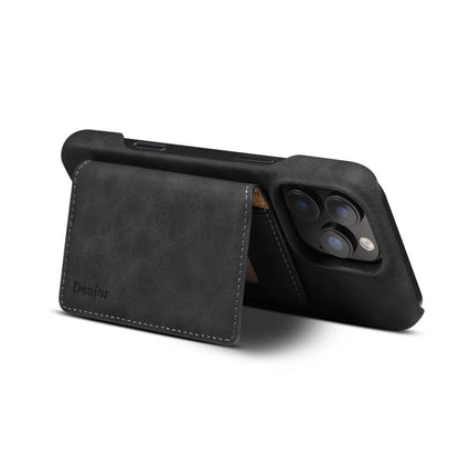 Denior D27 Retro Texture RFID MagSafe Photo Frame Card-slot Phone Case, Compatible with iPhone 15 Pro Max